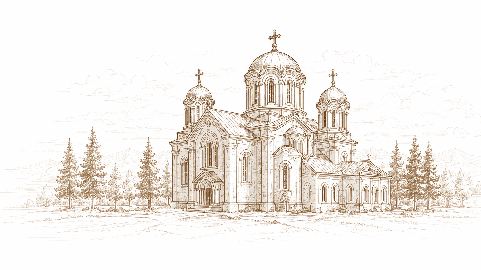 Sketch of an Orthodox church