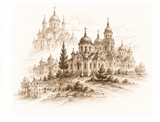 Mission church sketch